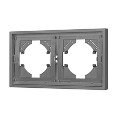 Изображение Рамка 2 поста пластиковая Arlight TENDO, графитовый матовый 053841