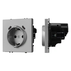 Изображение ARL NOBE Розетка зк со шторками с USB тип C+С софт-тач никель SCT-MUCC-SFPL-IS (250V, 16A) (Arlight, -)