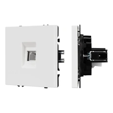 Изображение ARL NOBE Розетка телефонная софт-тач белый кварц SCT-MTL1-SFPL-WH (RJ-11, 4C) (Arlight, -)